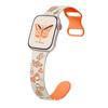 Para Apple Watch s98 correa de silicona bicolor hebilla mariposa correa deportiva para Apple Watch tallada tridimensionalmente