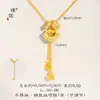 Tienda de Oro Ruizuo Mismo Estilo Oro Arena con Diamantes Anillo para Correr Moneda Ruyi Cadena con Borla Cadena para Clavícula Nueva Estilo Chino de Alta Gama para Mujer