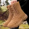 47 Botas de Combate de Caña Alta Talla Grande, Botas Marrones de Entrenamiento de Combate, Botas de Entrenamiento con Cordones para Hombre, Zapatos Profesionales de Senderismo y Montañismo, Botas de Seguridad