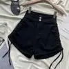 Shorts de Mezclilla para Mujer, Estilo Verano Delgado, Modelo Nuevo 2022, Cintura Alta, Modernos, Adelgazantes, Pinzas Laterales, Cordón