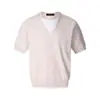 Camiseta de Punto Color Block con Cuello en V de Manga Corta, Estilo Old Money Americano, Falsa de Dos Piezas, Unisex, Minimalista, Perezoso, Casual, Moderna