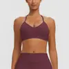 Top de yoga cepillado de nuevo estilo transfronterizo para mujer, sujetador deportivo de cuello halter, chaleco deportivo absorbente de impactos para correr, sujetador de yoga fitness de secado rápido