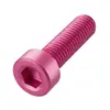 Tornillo de cabeza de copa de aleación de aluminio 7075 con hexágono interior, perno de cabeza cilíndrica anodizado rosa con hexágono interior m3m4m6