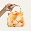 Bolso de Noche Estilo Retro Europeo y Americano con Patrón de Mármol Chino para Mujer, Adecuado para Vestidos Cheongsam y Hanfu, Bolso de Mano al por Mayor, Lujo Ligero