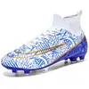 Zapatos de fútbol transfronterizos para hombres y mujeres, de caña alta con tacos largos AG, tacos TF, zapatos de entrenamiento para competición de fútbol en campus estudiantil, malla antideslizante