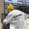 Camiseta de Manga Curta com Letra Masculina Verão ins Marca Tendência Versátil Casual Meia-manga Estilo Coreano Fashion Primavera Estilo Hong Kong Roupas Largas
