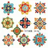 Patches de tecido bordados com padrão geométrico colorido, patches de estilo étnico, patches bordados por computador para roupas e bolsas, patches de reparo para furos