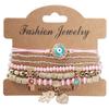 Pulseras de Cuentas Hechas a Mano, Estilo Bohemio para Vacaciones, Superventas Transfronterizas, con Ojos de Moda y Temperamento, Pulseras Multicapa