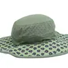 Sombrero de pescador de ala ancha floral personalizado de fábrica con agujeros transpirables, sombrero de protección solar para salidas, personalizable con logo
