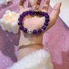 Pulsera de Piedra Natural Fuego Púrpura Nueve Diseño para Mujer Moneda de Oro Cuentas de Transbordo Pulsera de Piedra Amatista Regalo de Este Año