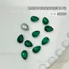 Ponta Esmeralda Base Pontiaguda Diamante de Formato Especial Joia para Nail Art Pedra de Vidro Açúcar Cristal Coração de Pêssego Verde Pavão Decoração de Unhas de Natal Atacado
