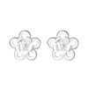 Brinco de prata S999 feminino flor simples vazada moda prego de osso da orelha parafuso para furo de orelha de trabalho joia de orelha atacado