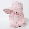 Sombrero de Sol con Protección UV para Mujer, Ala Ancha, Protección para Cuello y Cara, Malla Transpirable, Sombrero de Sol para Recolección de Té al Aire Libre