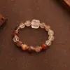 Pulseira Cubo de Açúcar Raposa de Nove Caudas de Cristal Multicolor Natural para Mulheres, Estilo de Luxo Leve da Moda, Pulseira de Alta Qualidade com Temperamento Único de Nicho