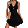Amazon 2026 Transfronterizo Europeo y Americano para Mujer Nuevo Suéter Cuello V Casual de Verano Sin Mangas Vestido de Botones