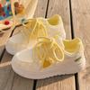 Sapatos Brancos de Malha Respirável Love para Mulheres 2025 Verão Novo Nicho Versátil Sapatos de Malha Tênis Esportivos Leite