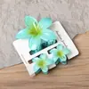 Pinza de Tiburón para el Cabello con Flor de Plumeria y Flor de Bauhinia, Estilo Vacacional para la Parte Trasera de la Cabeza de Mujer, Accesorio para el Cabello