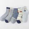 Calcetines Finos de Algodón para Niños Ratón de Seis Dedos Primavera y Otoño Calcetines de Algodón con Dibujos Animados para Niños Pequeños, Medianos y Grandes Calcetines de Algodón de Media Caña para Estudiantes Niños 0-15 Años