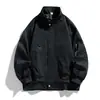Chaqueta de trabajo de primavera y otoño con cuello alto para hombre, holgada, casual, estilo aviador, moderna, multicolor, versátil, estilo adelgazante