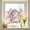 Pascua Huevos Coloridos Conejo Atmósfera Embellecimiento Estático Puerta de Vidrio Pegatinas para Ventana Flores Decoraciones para Centros Comerciales Flores