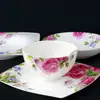 Tigela de Porcelana, Tigela Doméstica para Arroz, Tigela para Macarrão, Louça Chinesa, Tigela Grande de Cerâmica para Sopa, Tigela de Pé Alto Anti-Escaldante, Adequada para Micro-ondas