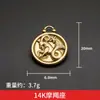 Ouro 14K Doze Constelações Estilo Chinês Aço Inoxidável Pingente Pulseira Chaveiro Pingente Acessórios Acessórios para Joias DIY
