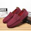 Mocasines Deslizables Populares para Hombre Transfronterizos, Zapatos Casuales de Cuero para Hombre, Zapatos Ligeros de Gamuza con Suela Suave para Conducir, Talla Grande 48