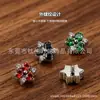 Titanio Crea Todas las Cosas Nuevas Producto F136 Aleación de Titanio Flor de Tres Pétalos Color Súper Brillante Bloques de Color Pendientes de Zirconia con Rosca Interna Joyería para Perforación Cabeza