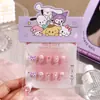 Moda Infantil Unhas Postiças Removíveis Populares para Meninas Pequenas Adesivo de Unha Cartoon Fofo Doce Unhas Postiças Grandes para Crianças