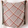 Bufanda de Tul de Algodón y Lino Nueva para Primavera y Otoño, Bufanda Chal con Estampado Geométrico de Color Contrastante Pequeño MiG para Viaje, Protector Solar para Mujer