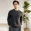 Suéter 100% Cachemir Puro Otoño Invierno Nuevo para Hombre Cuello Redondo Casual Tejido de Punto Holgado Jersey Suéter Cálido