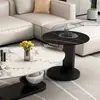 Mesa de centro ovalada de pizarra, diseño moderno de lujo ligero para sala de estar, apartamento pequeño minimalista, nueva mesa de centro creativa de moda