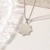 Collar Popular Transfronterizo de Acero Inoxidable para Hombre Colgante de Runa de Estrella de Ocho Puntas Collar de Acero al Titanio para Mujer Cadena de Suéter Joyería que No se Desvanece