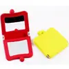 Bolsa de Silicone Quadrada com Espelho Moda Dois Lados Moda Quadrada Haha Bolsa com Espelho Atacado Bolsa de Silicone com Espelho de Maquiagem