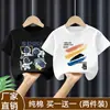 2026 Estilo Nuevo Camiseta de Algodón Puro de Media Manga Dibujos Animados Moderna Tendencia Camiseta de Manga Corta para Niños Camiseta Superior de Verano para Niños Bebés