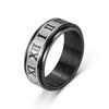 Venta Caliente Transfronteriza Estilo Retro Acero de Titanio Giratorio Números Romanos Anillo Giratorio Descompresión Anillo de Pareja Anti-ansiedad