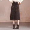 Falda Midi Lápiz de Moda Retro de Cintura Alta con Estampado de Letras para Mujer 2026 Otoño Nueva Llegada Adelgazante Elegante Versátil