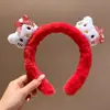 Faixa de Cabelo de Pelúcia para Lavar o Rosto e Maquiagem, Orelhas de Gato e Urso Fofas de Desenho Animado, Acessórios de Cabelo Femininos de Desenho Animado com Estampa de Leopardo, Novos Acessórios de Cabeça