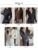 Cárdigan cálido de otoño e invierno con forro de felpa engrosada, cuello alto, cierre de cremallera, para mujer, manga larga, diseño entallado en la cintura, top casual adelgazante