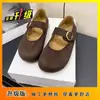Sapatos Mary Jane de uso duplo com sola grossa estilo retrô francês, sapatos femininos de corte baixo para uso externo, novos sapatos Birkenstock de cobertura total para primavera e outono de 2025