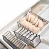 Caja de Almacenamiento para Ropa Interior y Lencería, Organizador de Ropa y Sujetadores Tipo Cajón, Caja Compartimentada Tres en Uno para Calcetines, Organizador con Divisores de Malla