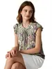 Elegante Camisa de Gasa sin Mangas Estampada Estilo Francés para Viajar, Verano Holgada, Adelgazante, Ultraligera, Fresca, Versátil, Top de Cuello Redondo