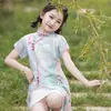 Ropa de Verano Elegante para Niños Nueva 2026, Vestido Qipao para Niñas, Vestido de Princesa Estilo Étnico para Niñas