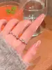 Set de Anillos de Diseño Nicho Estilo Coreano, Anillos Apilables de Zirconia Microincrustada de Lujo Ligero, Anillos Suaves y Elegantes para el Día a Día
