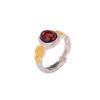 Anillo de plata de ley Yilu S925 bañado en plata de ley con diseño retro de huevo auspicioso morado sangre, estilo étnico y temperamento nacional.