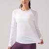[Liquidación] Top Deportivo de Malla Ligera de Manga Larga para Mujer de Secado Rápido Transpirable Camiseta de Cuello Redondo Cover-Up para Gimnasio