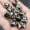 Cuentas Sky de tres ojos en blanco y negro, cuentas antiguas, cuentas sueltas de jade, ágata, cuentas de manzana, luantong, pulsera, accesorios de joyería, cuentas
