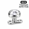 Tornillos Embebidos de Aleación de Titanio de Grado Implante Estándar Alto ASTM F136 con Diamantes Checos para Joyería de Perforación Dermal