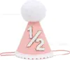 Chapéu de Aniversário de Bebê Fofo Transfronteiriço Verde Claro Chapéu Pontudo de Meio Ano Chapéu de Decoração de Festa de Aniversário Decoração de Local Venda por Atacado