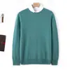 Otoño/Invierno Nuevo de Primera Línea Listo para Usar Suéter Pulóver de Lana para Hombre Color Sólido Cuello Redondo Suéter de Lana Punto Casual de Negocios